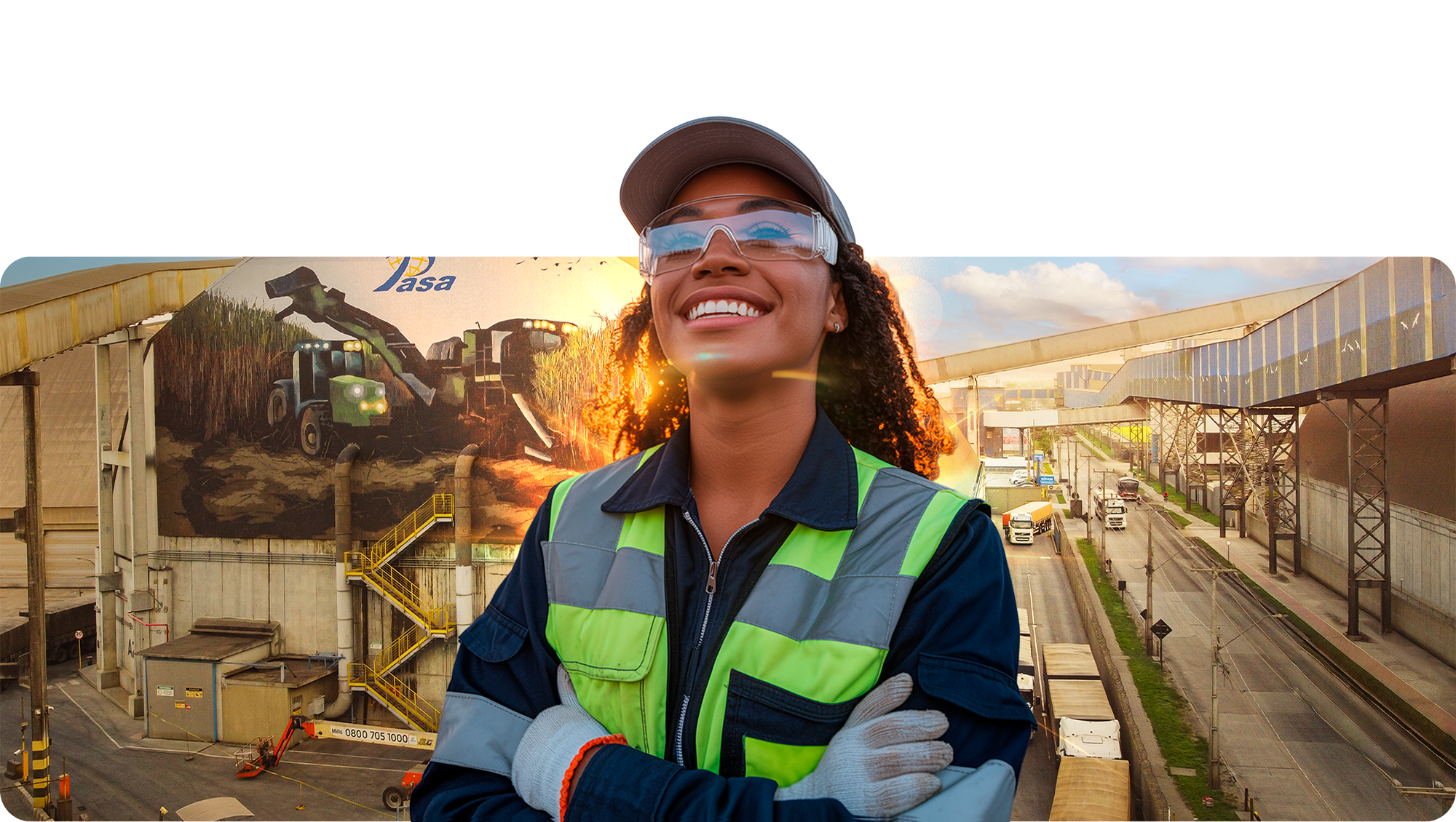 Colaboradora da PASA com equipamento de proteção individual